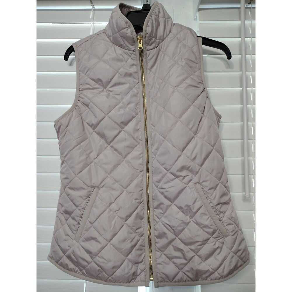 Old Navy Womens Puffer Vest S Rose Gold Quilted Lightweight Zip Up Outerwear Pkt